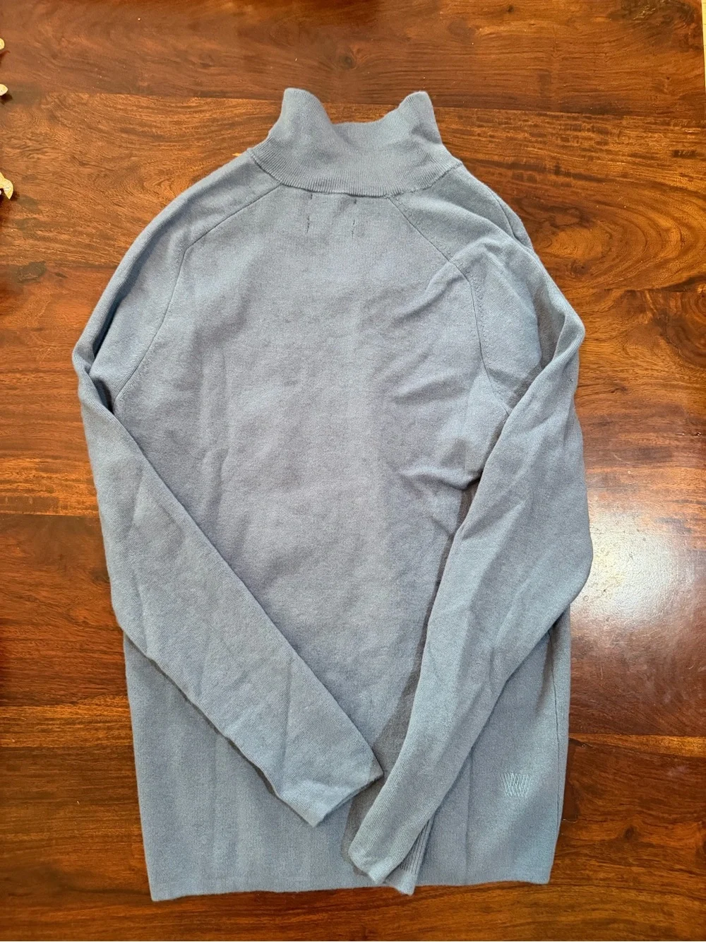 Mack Weldon Ice Blue Tech Merino Quarter-Zip Fleece Sweater, Small